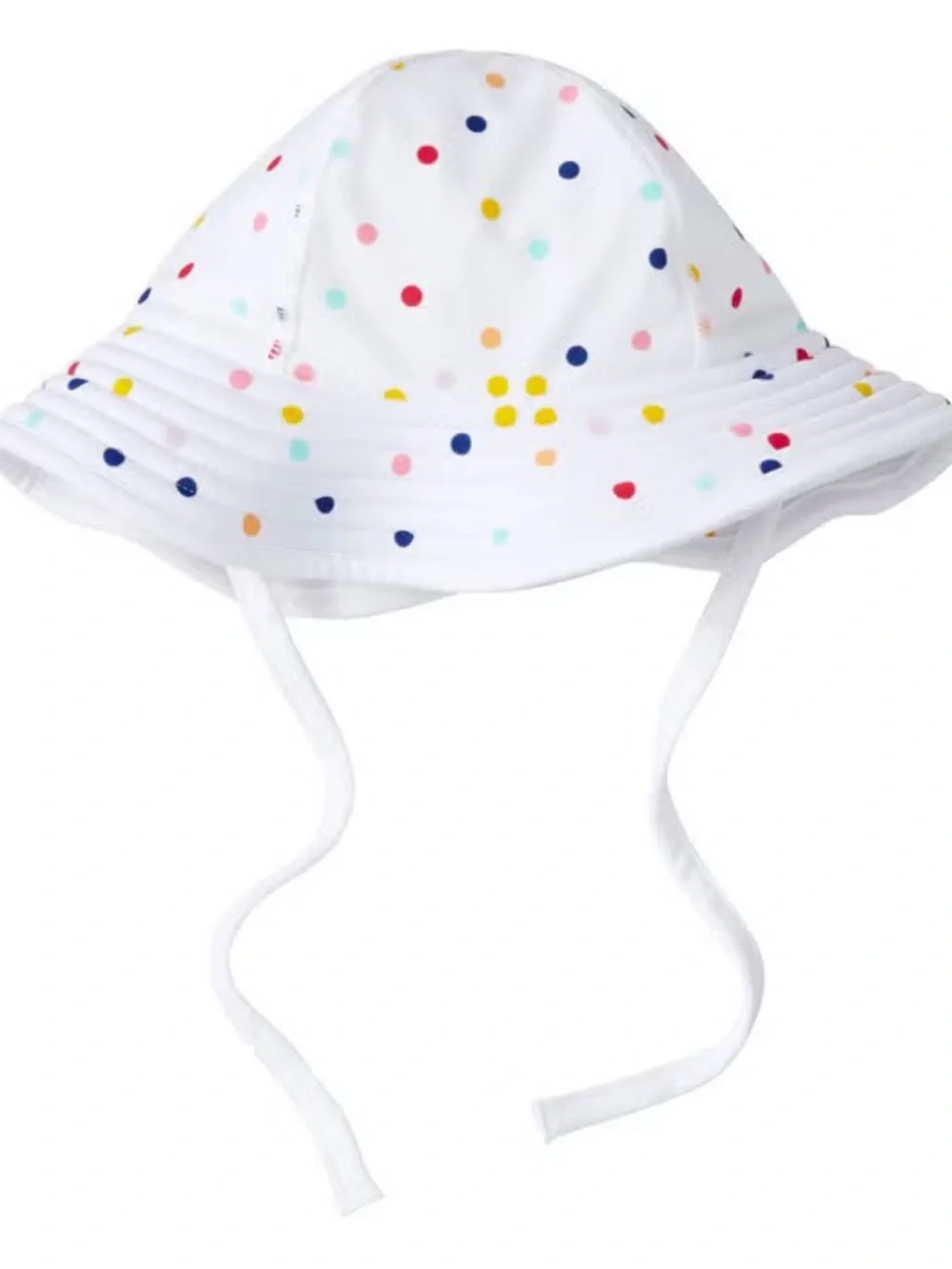 Hanna Andersson White Sun Hat with Multicolor Polka Dots